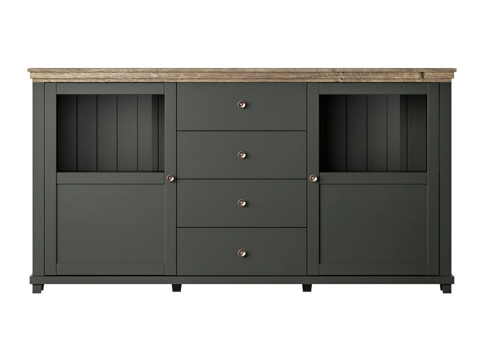 Chest of drawers Tolnue 103 (Dark green + Lefkas oak)