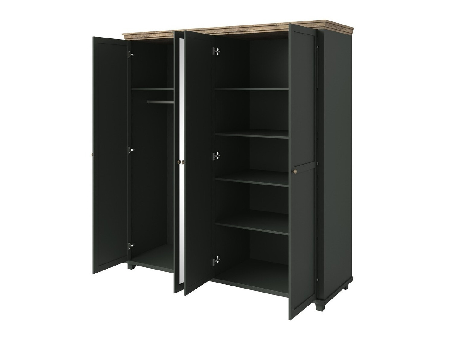 Wardrobe Tolnue 115 (Dark green + Lefkas oak)