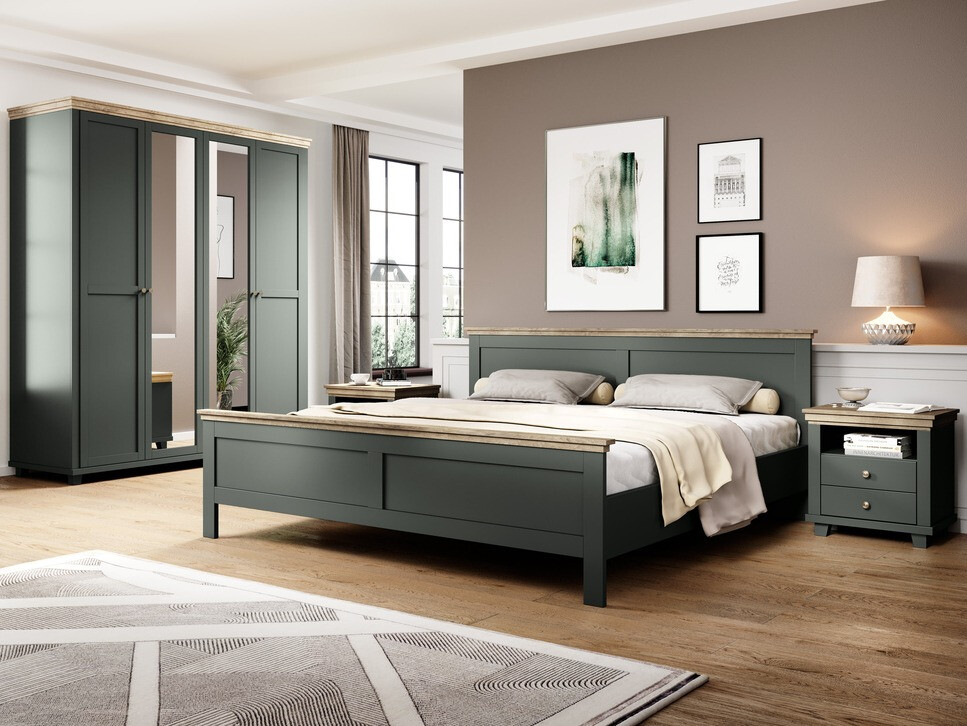 Wardrobe Tolnue 115 (Dark green + Lefkas oak)