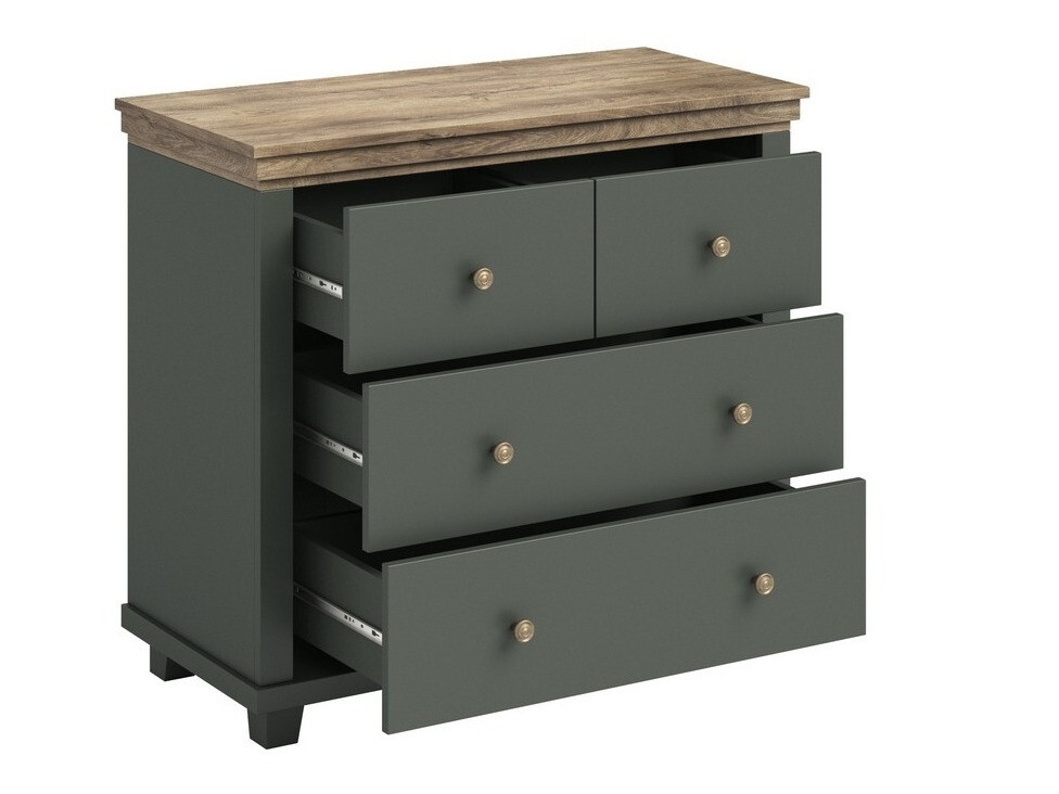Chest of drawers Tolnue 118 (Dark green + Lefkas oak)