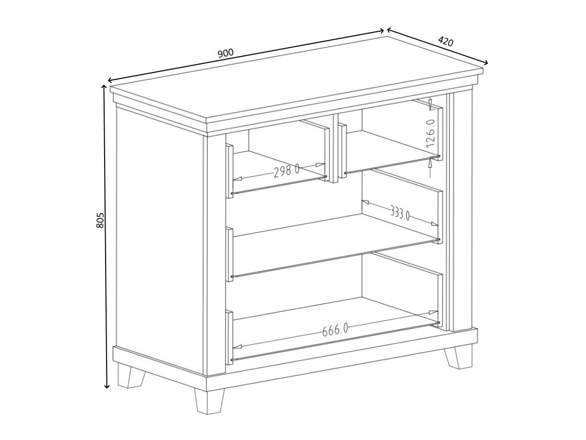 Chest of drawers Tolnue 118 (Dark green + Lefkas oak)