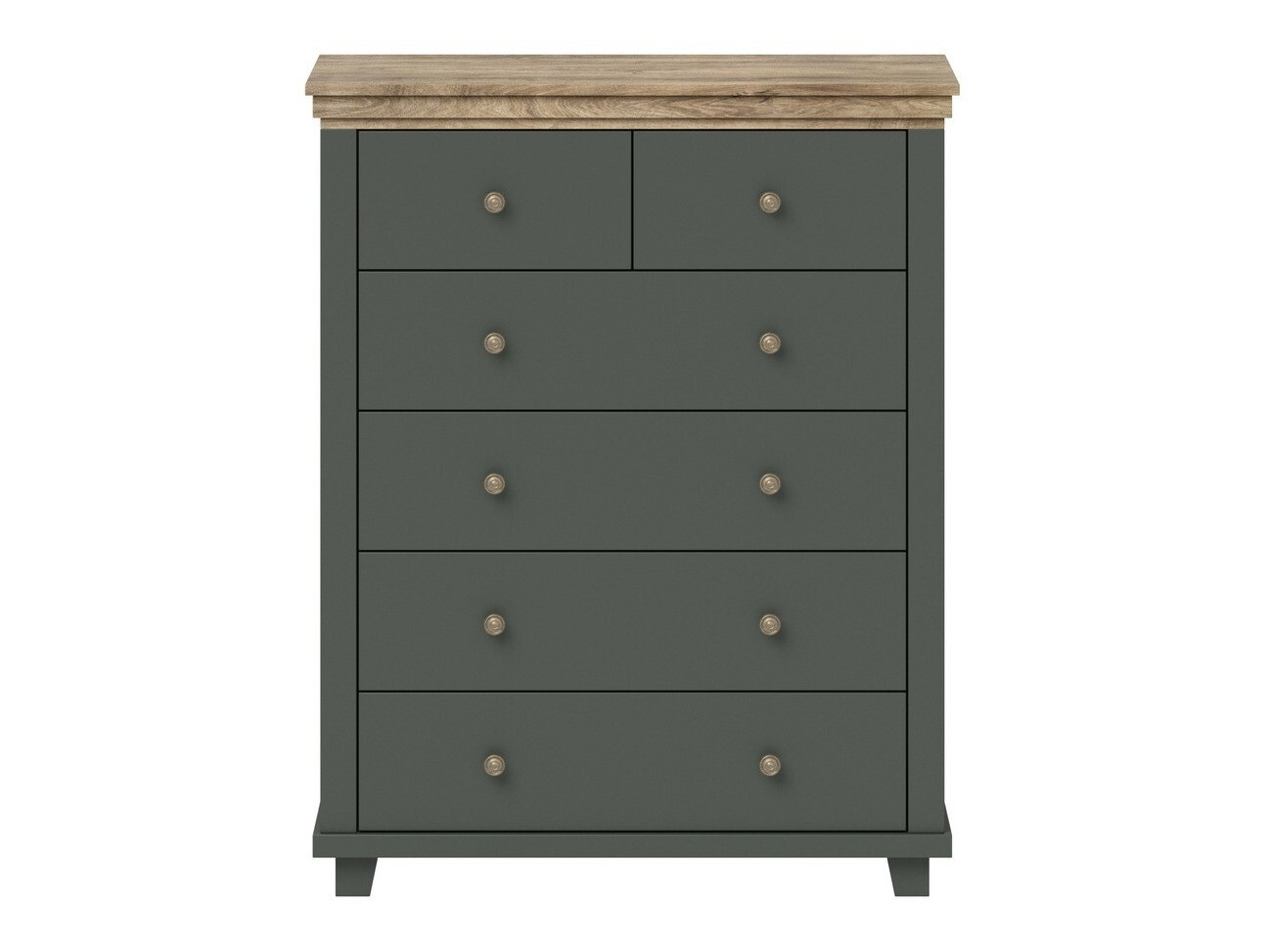 Chest of drawers Tolnue 121 (Dark green + Lefkas oak)