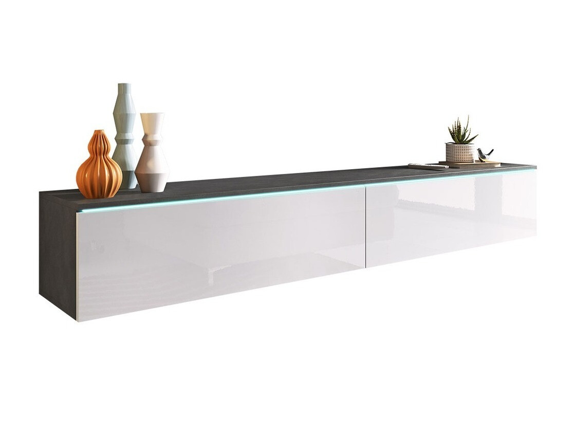TV stand Scientia I (Matera grey + Glossy white)