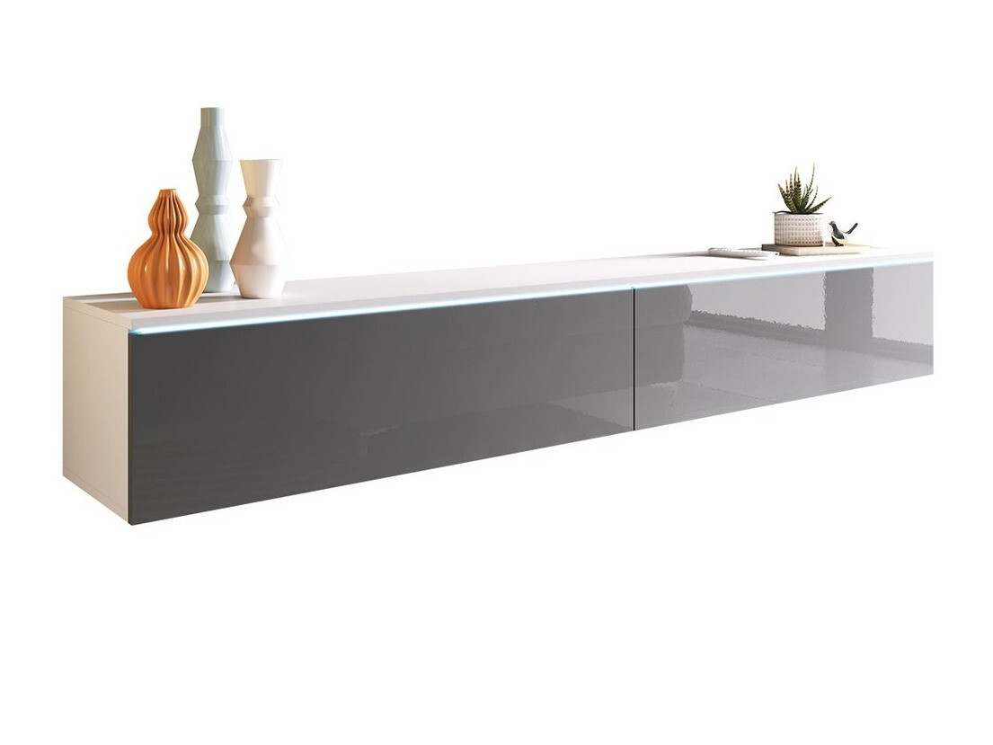 TV stand Scientia I (White + Gloss grey)