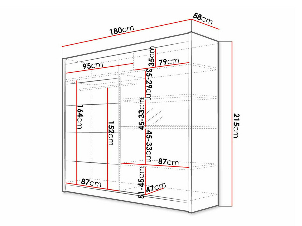 Wardrobe Closico Cavaris III (Black + White)