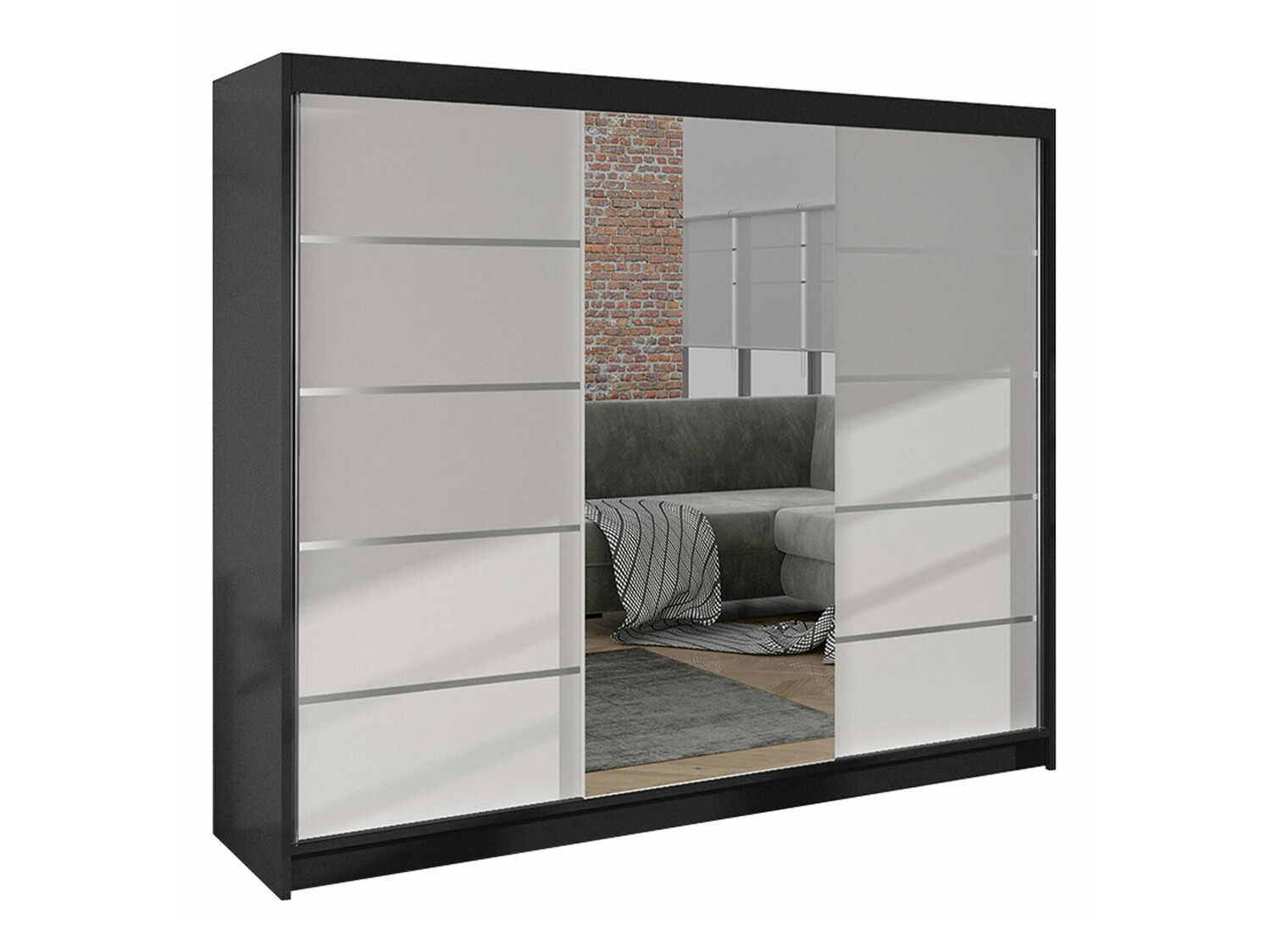 Wardrobe Closico Durion IV (Black + White)