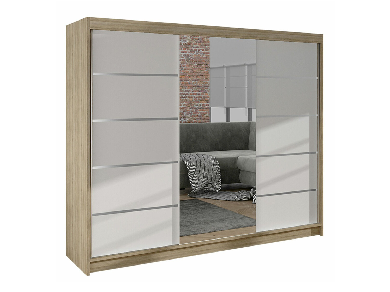 Wardrobe Closico Durion IV (Sonoma oak + White)