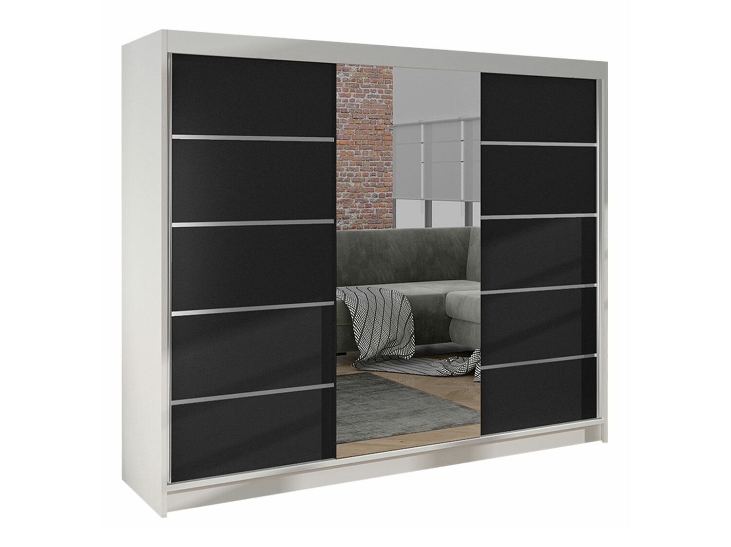 Wardrobe Closico Durion IV (White + Black)