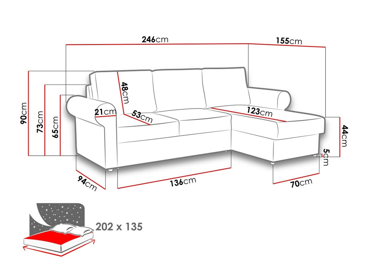 Corner sofa Columbus 131 (Kronos 26)