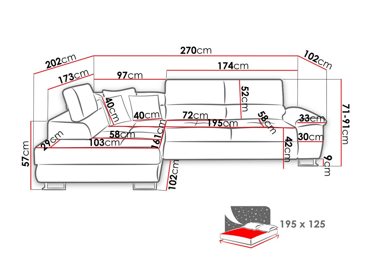 Corner sofa Comfivo Ruta II (Matana 19 + Matana 17)