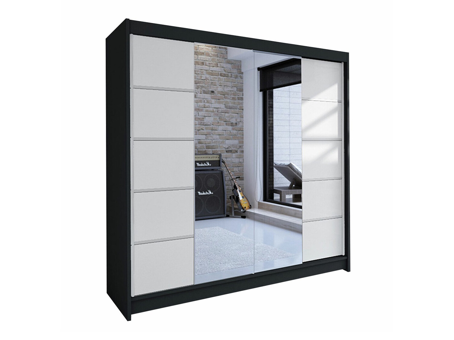 Wardrobe Closico Cavaris V (Black + White)