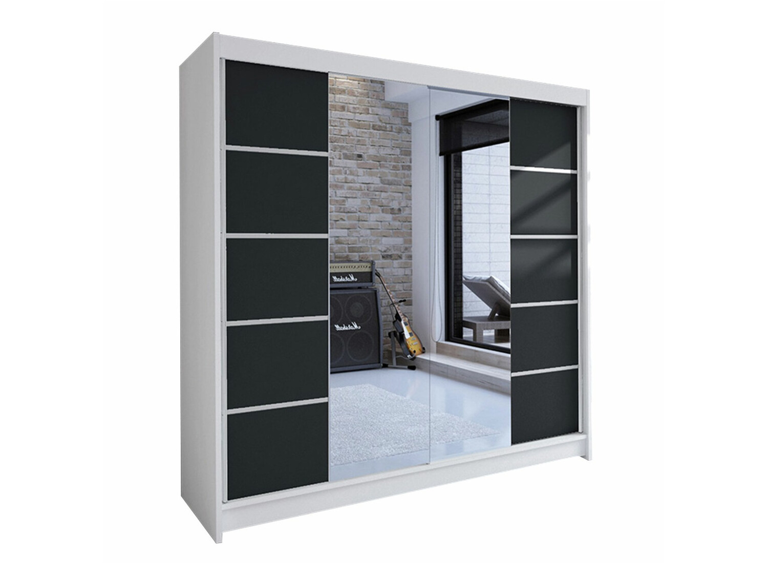 Wardrobe Closico Cavaris V (White + Black)