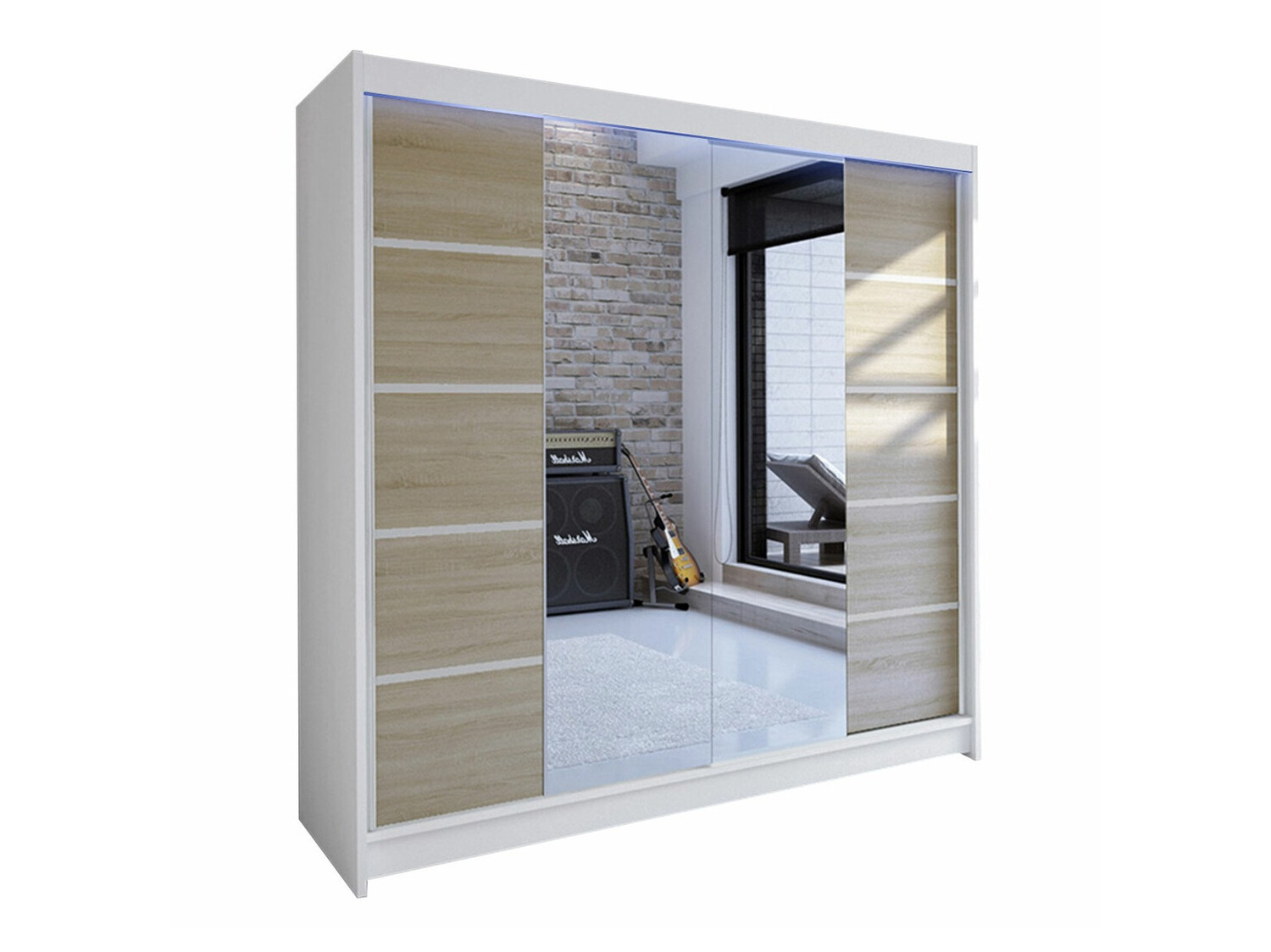 Wardrobe Closico Cavaris V (White + Sonoma oak)