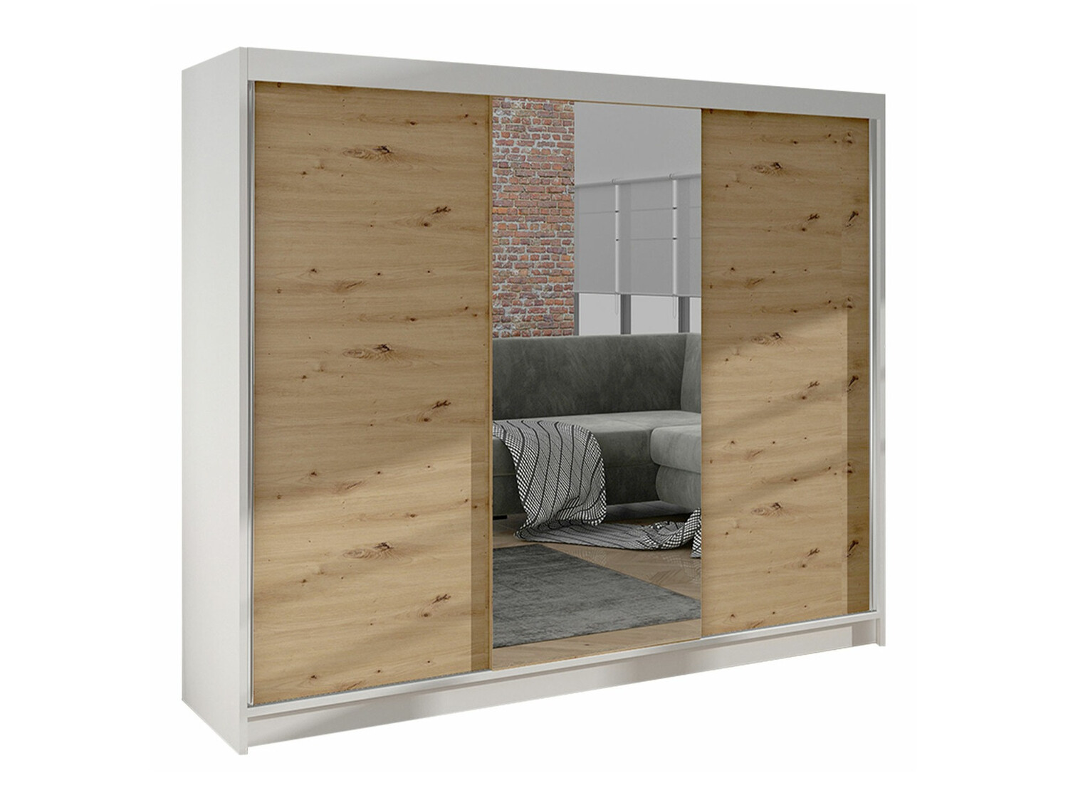 Wardrobe Closico Durion I (Artisan oak + White)