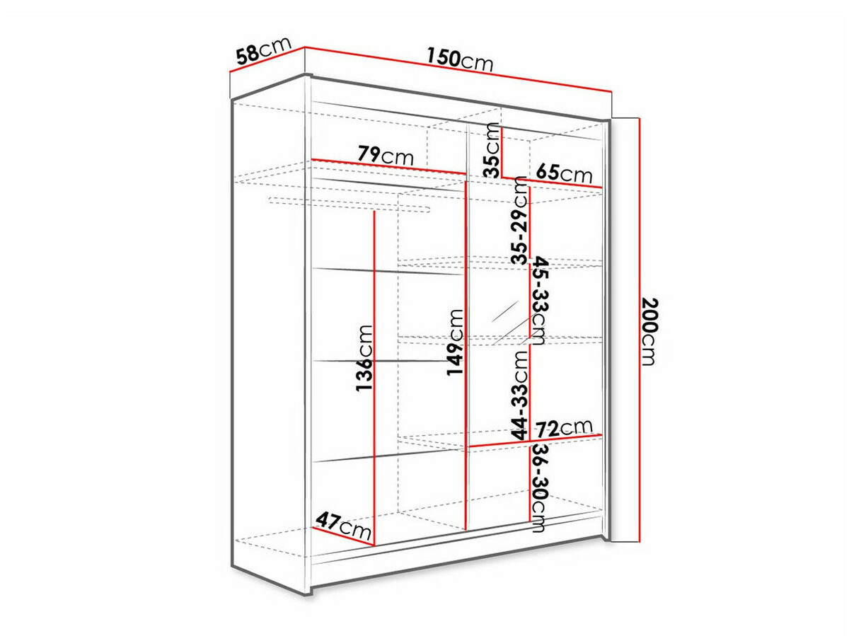 Wardrobe Closico Vastor III (White + Sonoma oak)