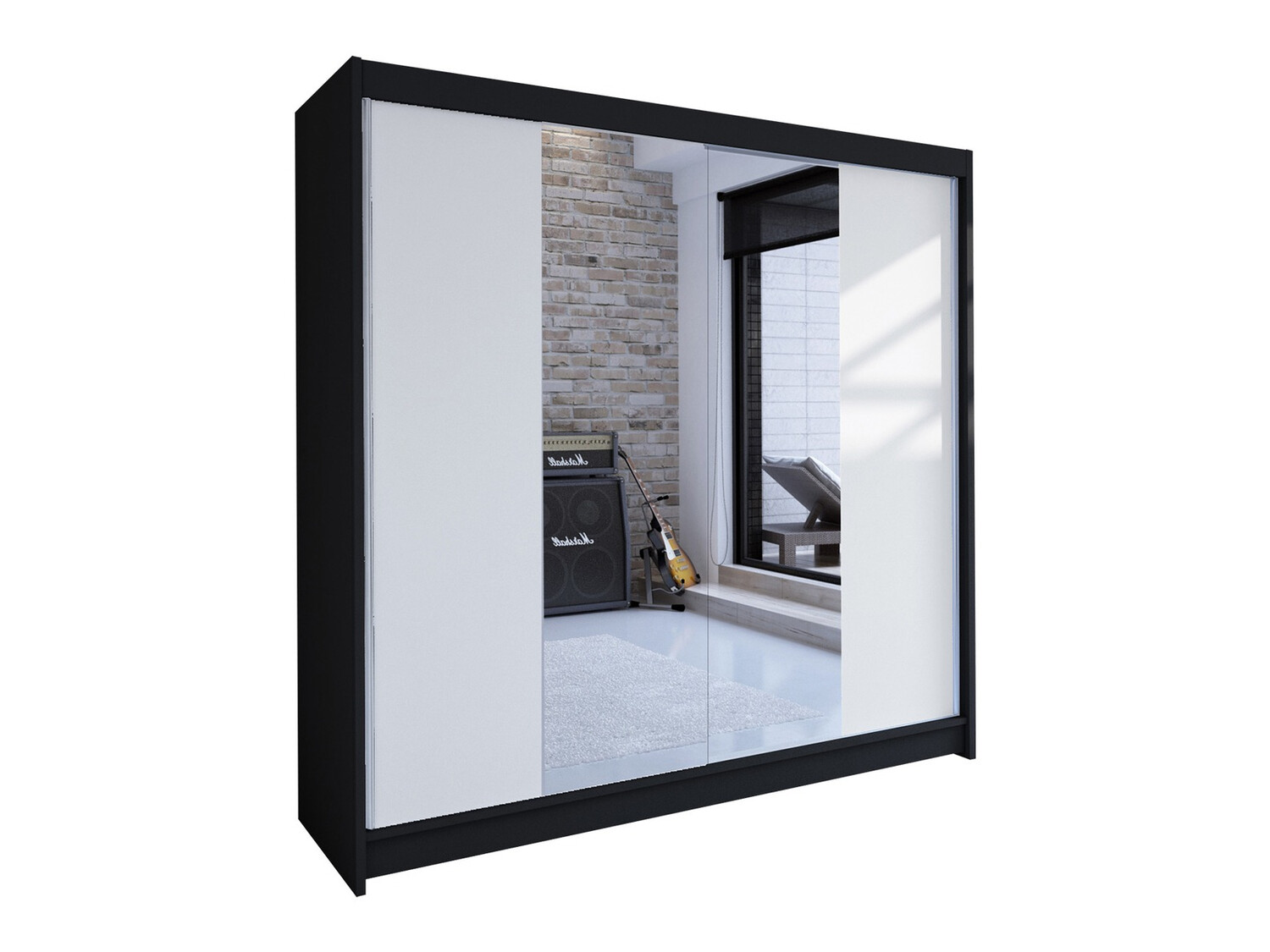 Wardrobe Closico Cavaris II (Black + White)