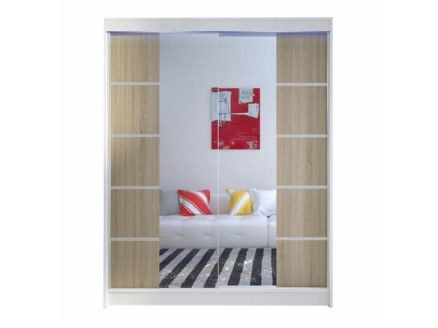 Wardrobe Closico Vastor V (White + Sonoma oak)