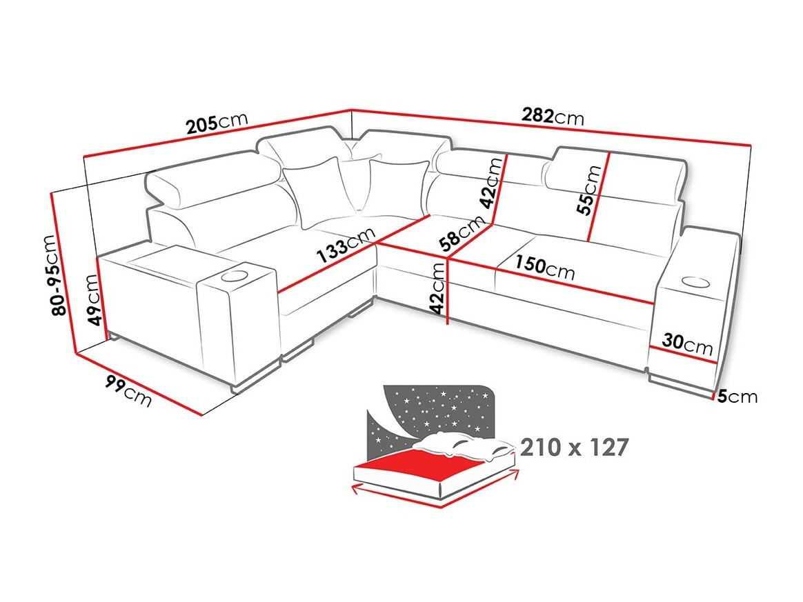 Corner sofa Pearland 104 (Ekj 01 + Luxo 6601 + Evo 32)