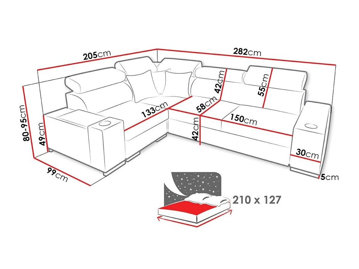 Corner sofa Pearland 104 (Ekj 01 + Luxo 6601 + Evo 32)