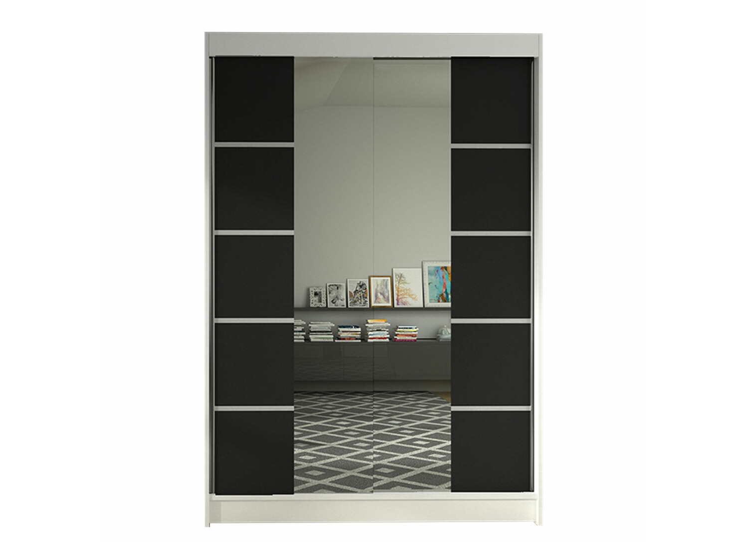 Wardrobe Closico Salvor V (White + Black)