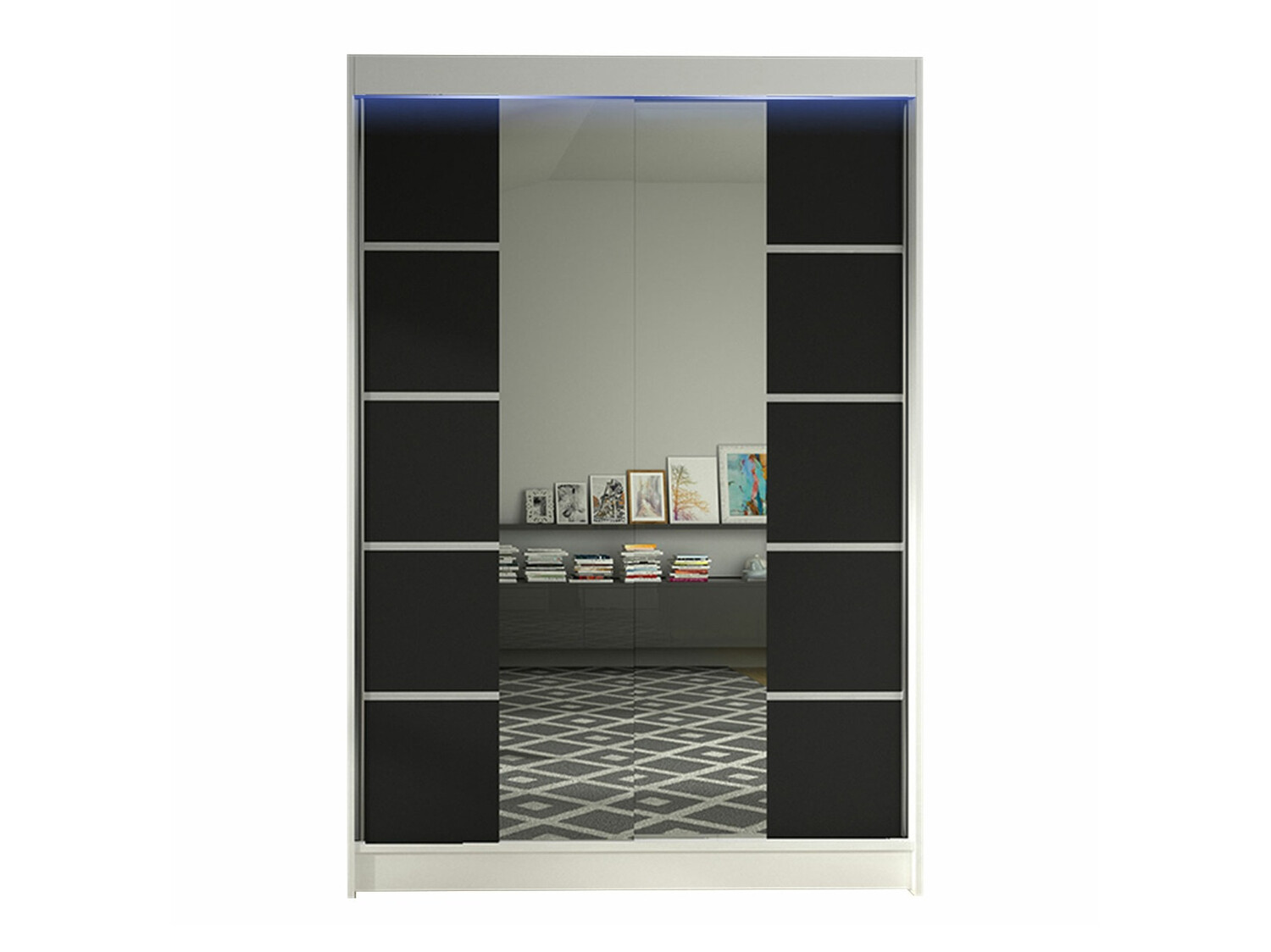 Wardrobe Closico Salvor V (White + Black)