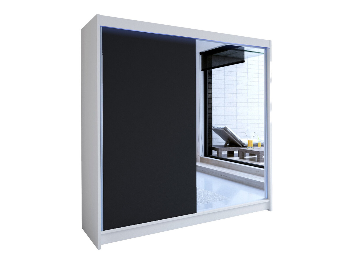 Wardrobe Closico Cavaris I (White + Black)