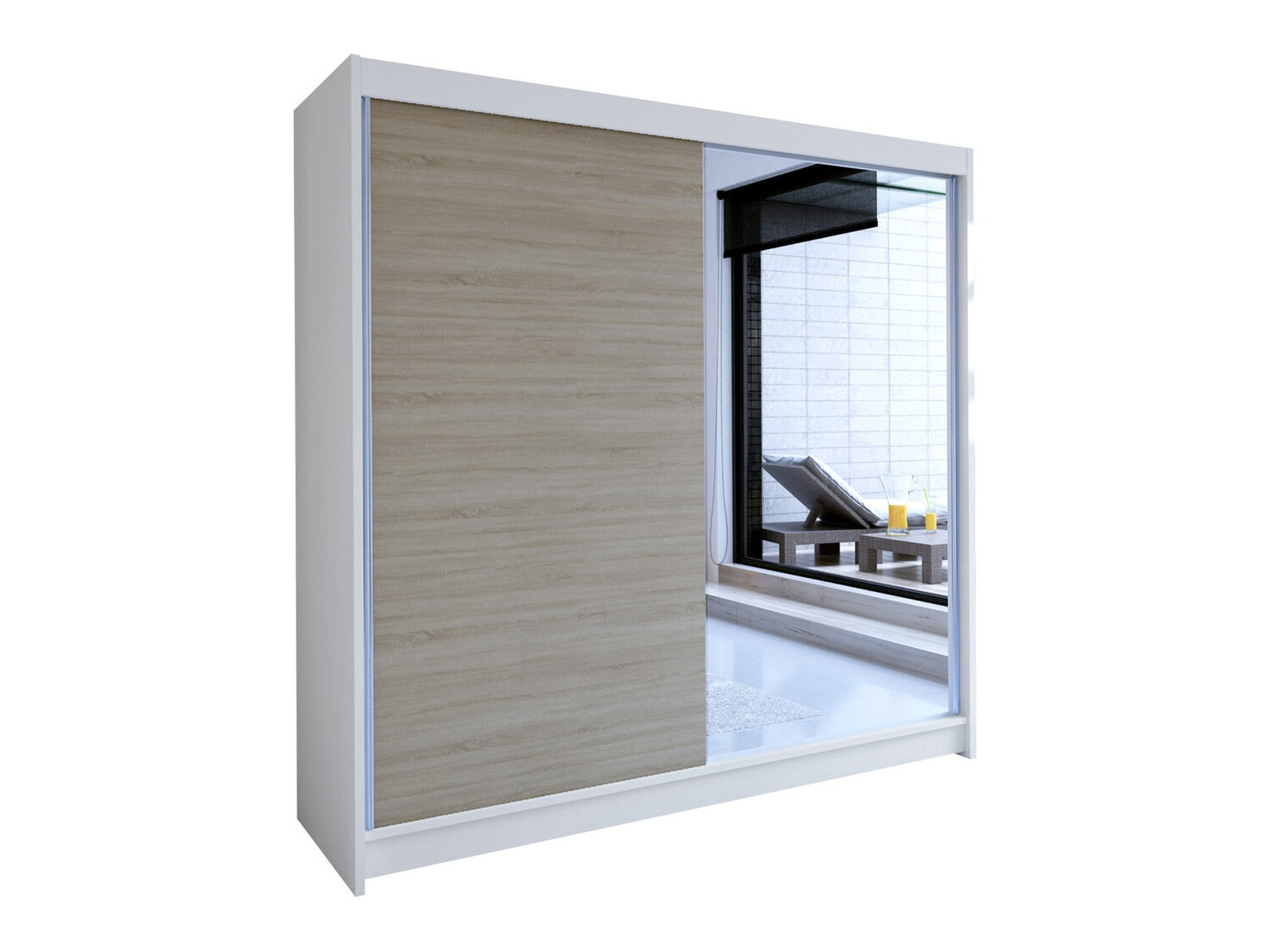 Wardrobe Closico Cavaris I (White + Sonoma oak)