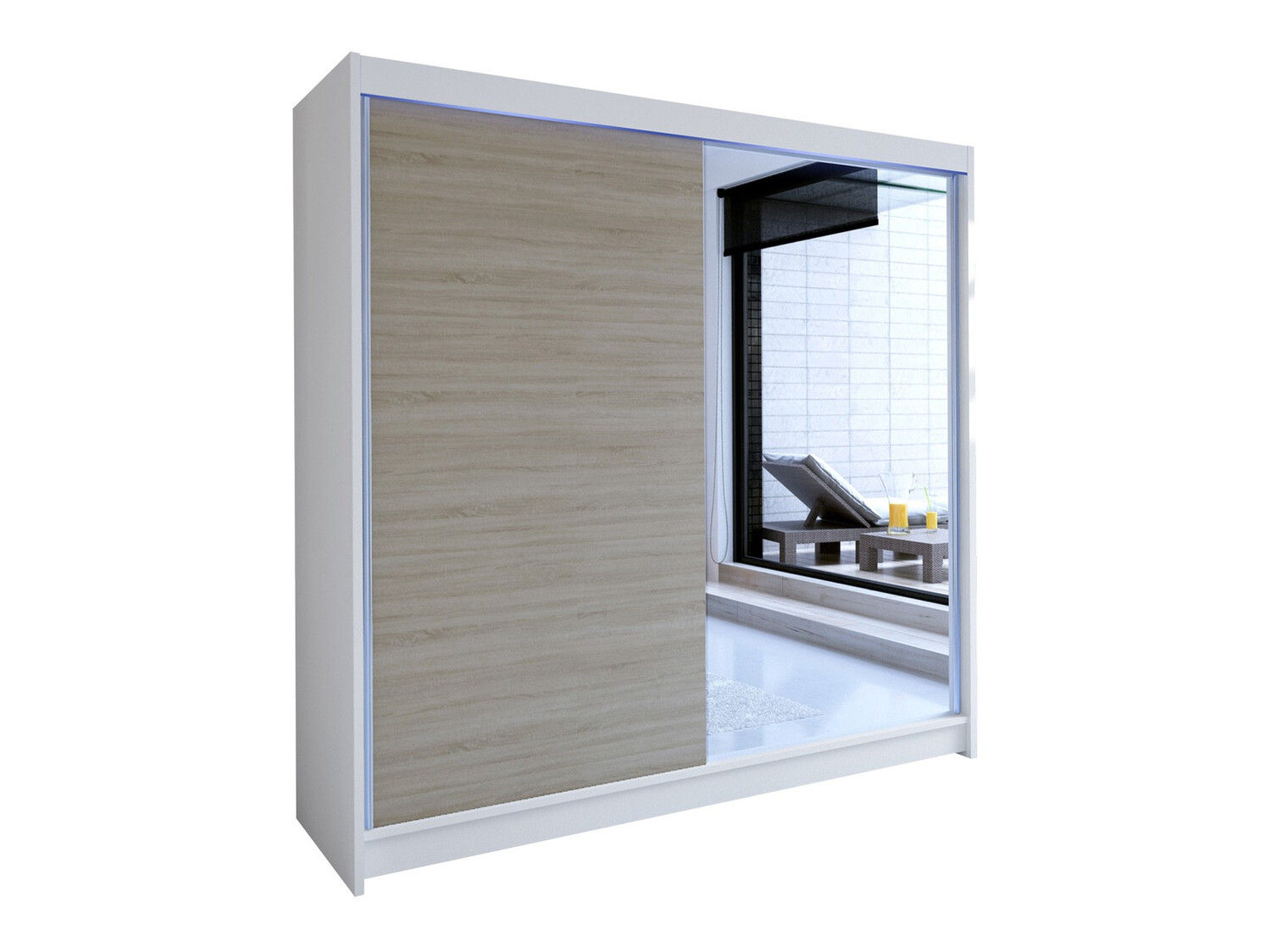 Wardrobe Closico Cavaris I (White + Sonoma oak)