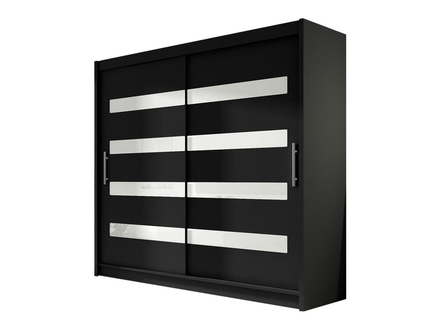 Wardrobe Closico Pallor XI (Black + Glossy white)