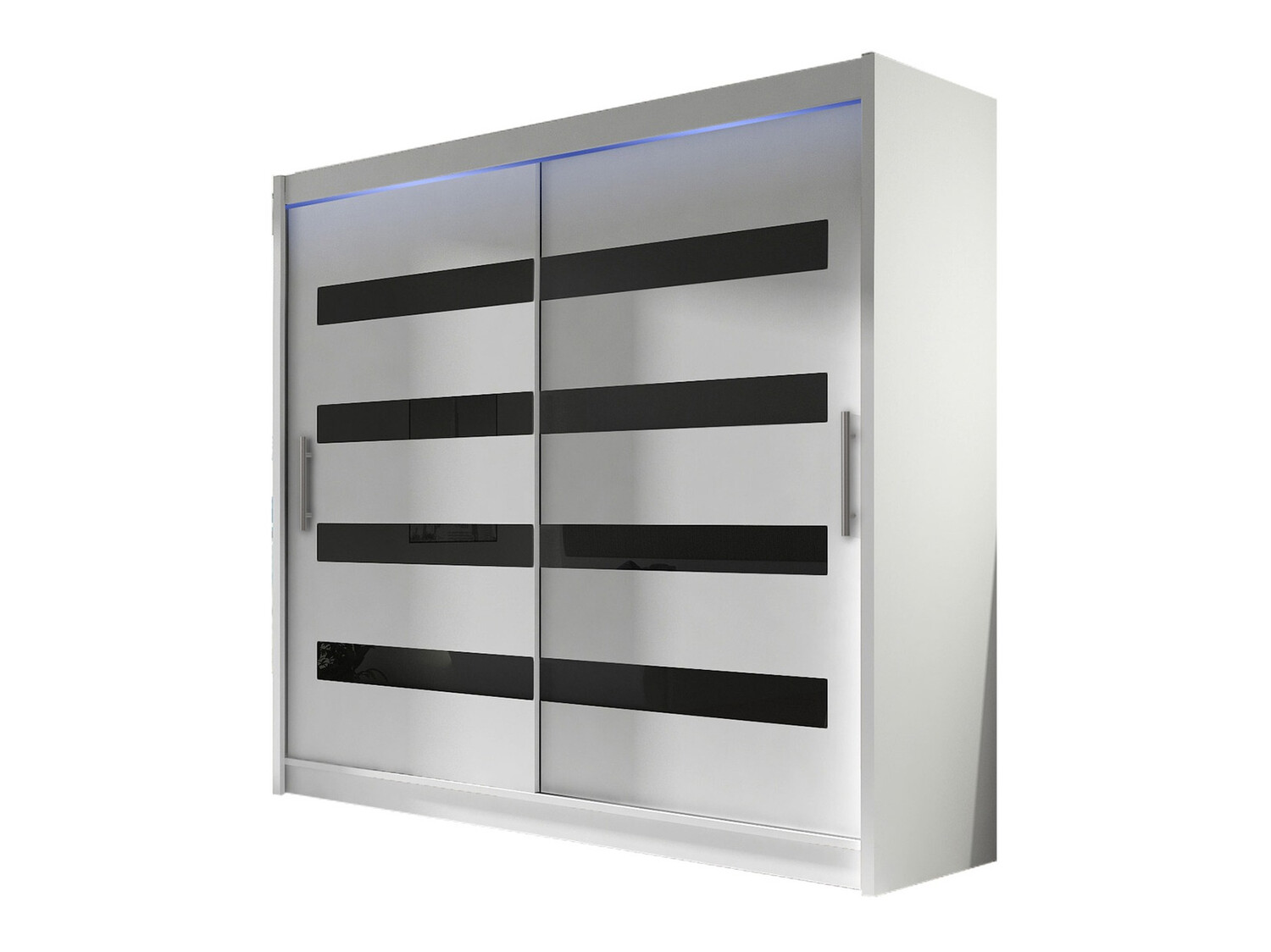 Wardrobe Closico Pallor XI (White + Glossy black)