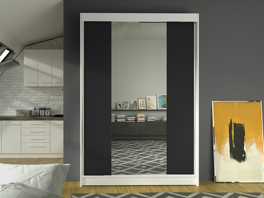 Wardrobe Closico Salvor II (White + Black)