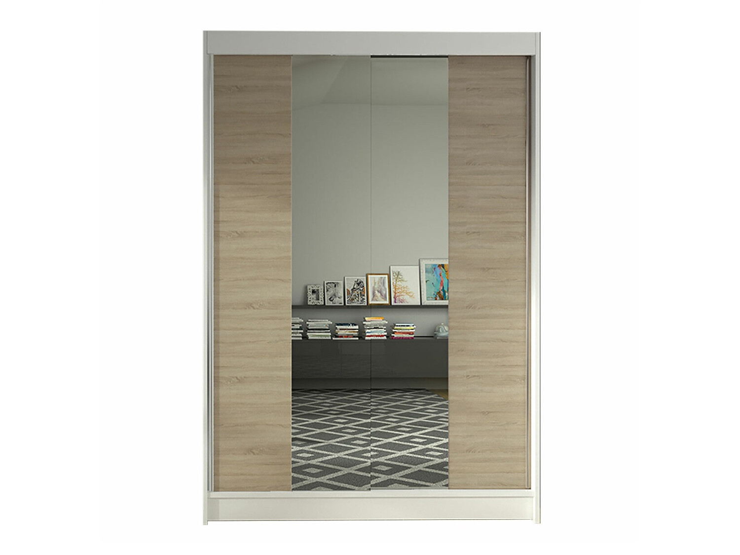 Wardrobe Closico Salvor II (White + Sonoma oak)