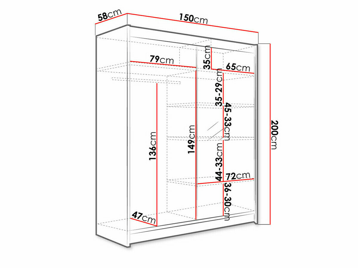 Wardrobe Closico Vastor I (White + Sonoma oak)