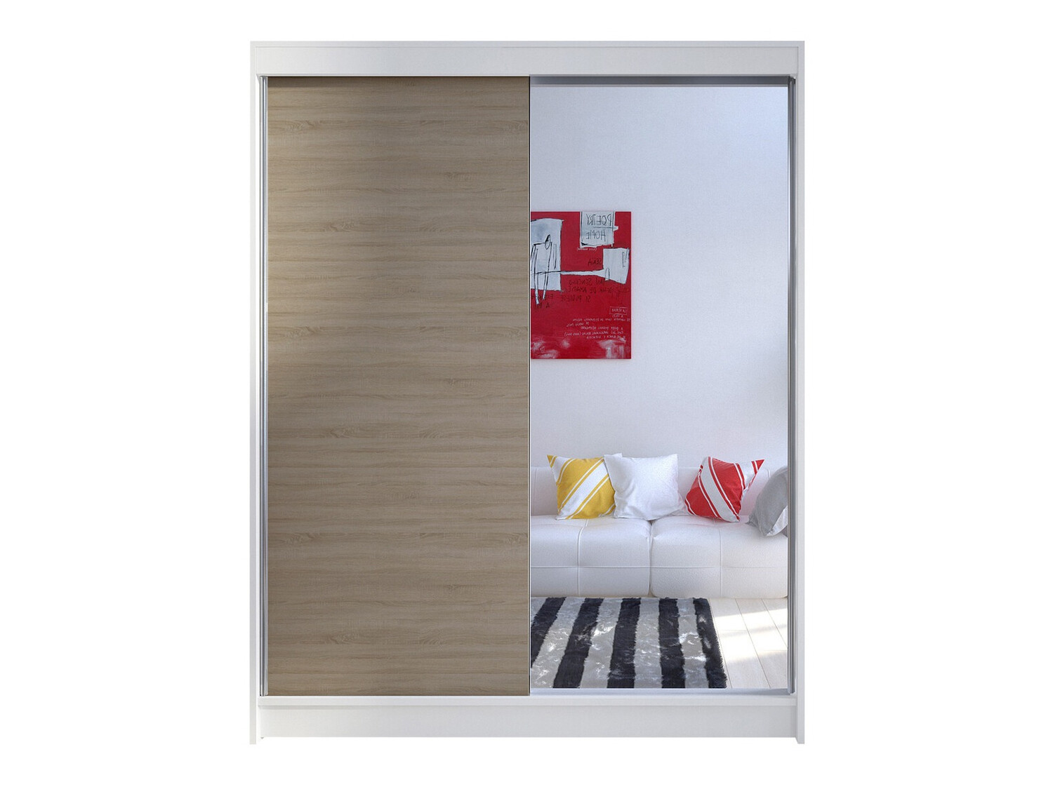 Wardrobe Closico Vastor I (White + Sonoma oak)