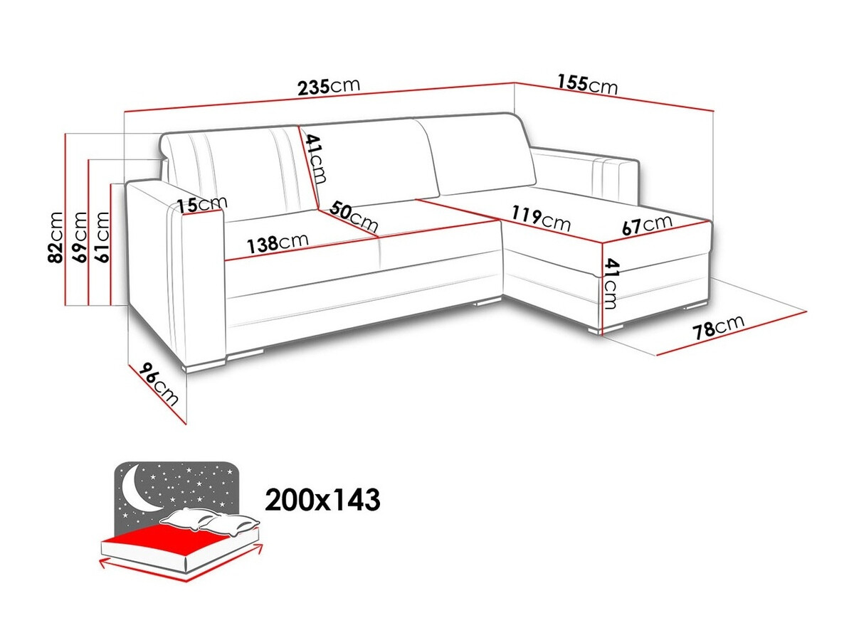 Corner sofa Edinburg 101 (Inari 91 + Cayenne 1114)