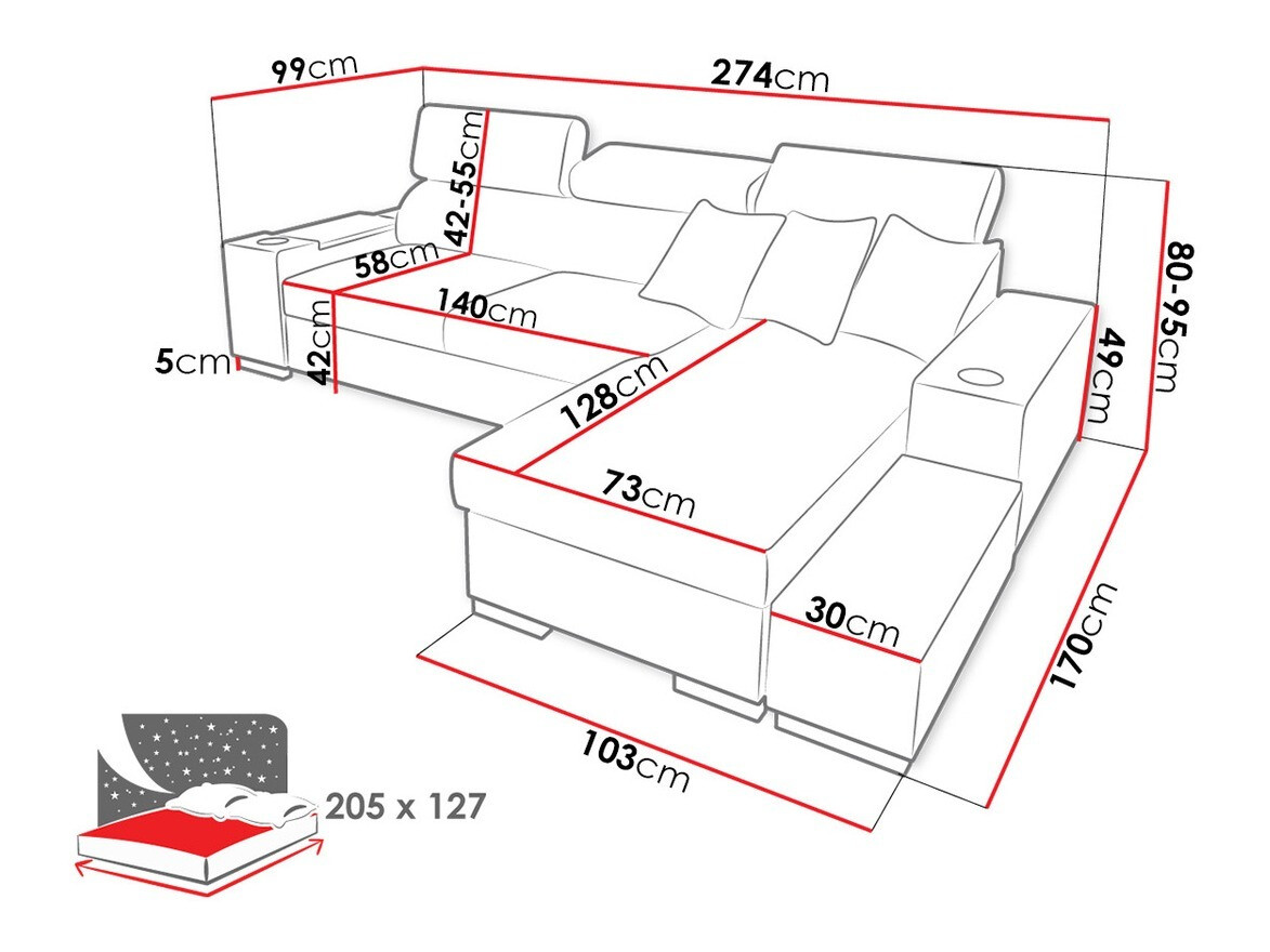 Corner sofa Pearland 103 (Soft 011 + Luxo 6601 + Evo 32)