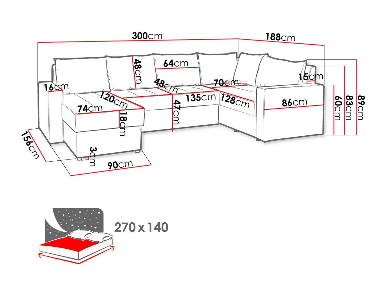 Corner sofa Providence 144 (Loca 21)