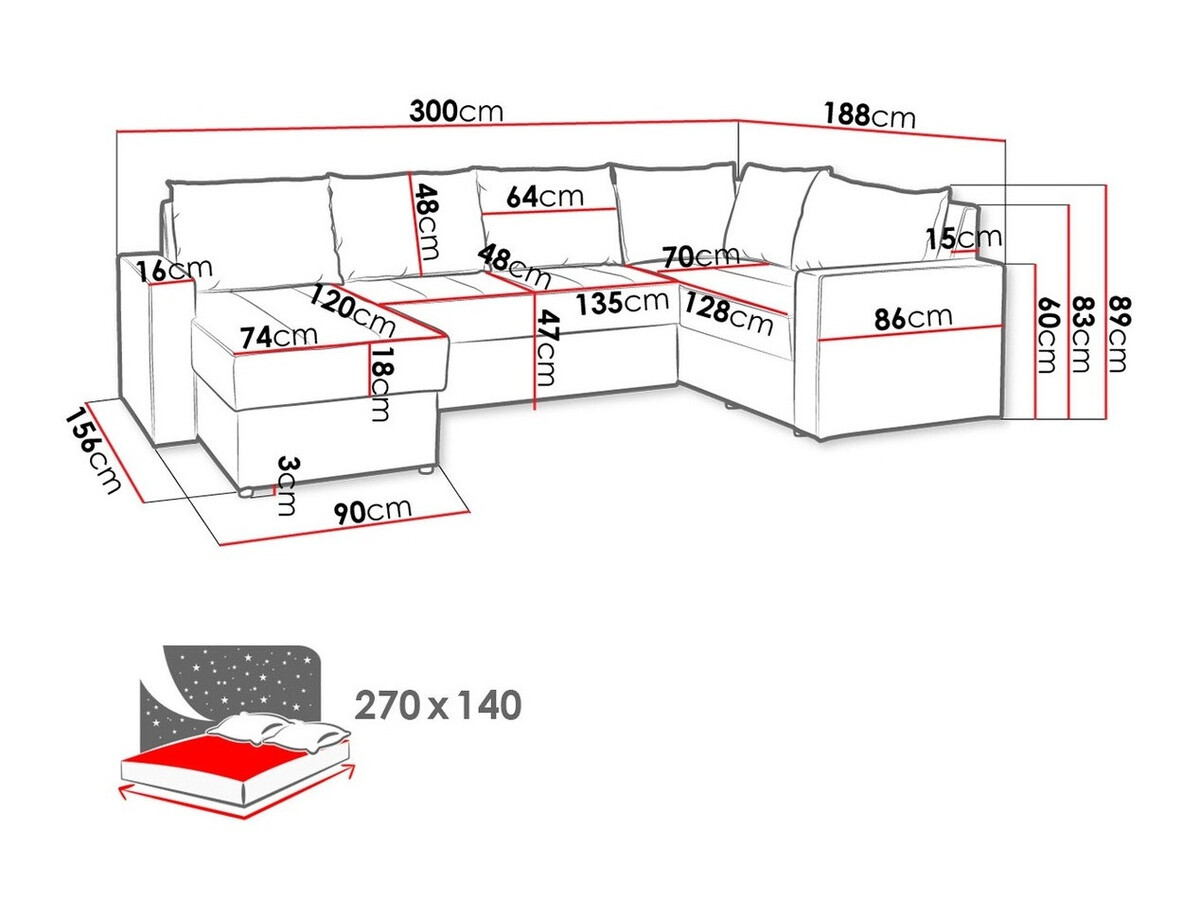 Corner sofa Providence 144 (Montana 101 + MDL 5)