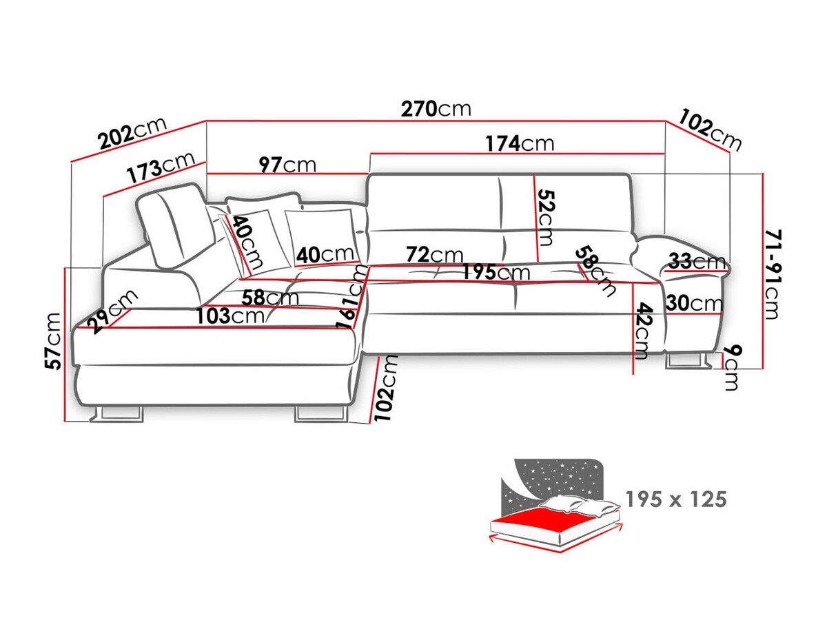 Corner sofa Comfivo Ruta VII (Rinaldi 15 + Rinaldi 13)