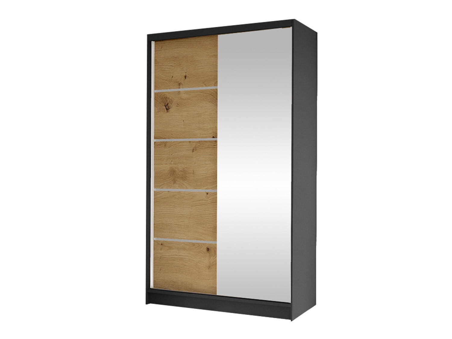 Wardrobe Closico Fractor III (Black + Artisan oak)