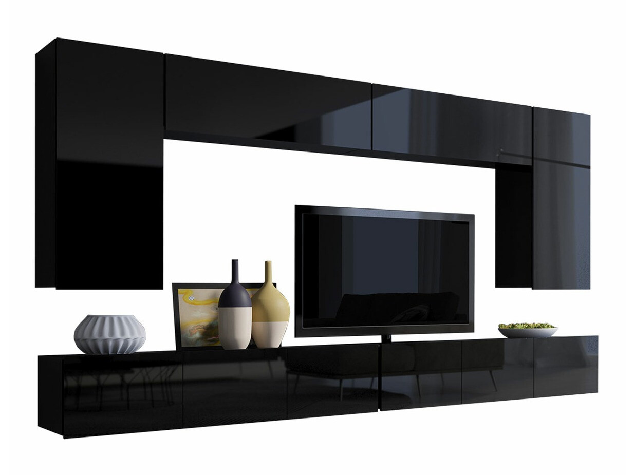 Living room set Remus XIII (Black + Glossy black)