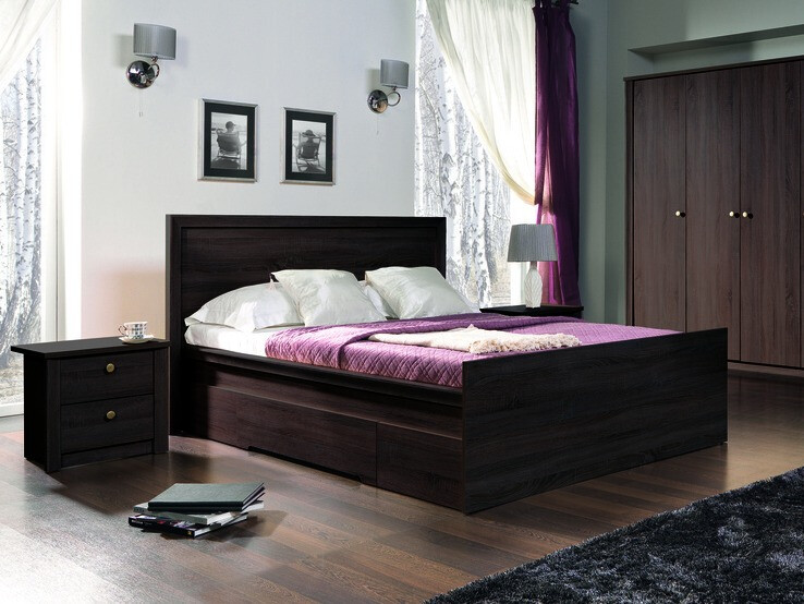 Bed Elialo 108 (Dark Sonoma oak)