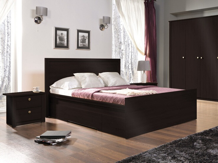 Bed Elialo 124 (Dark Sonoma oak)