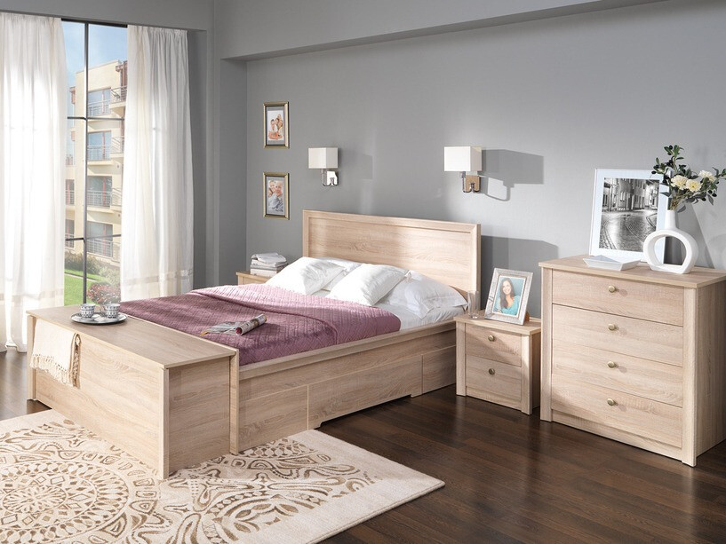Bed Elialo 124 (Sonoma oak)