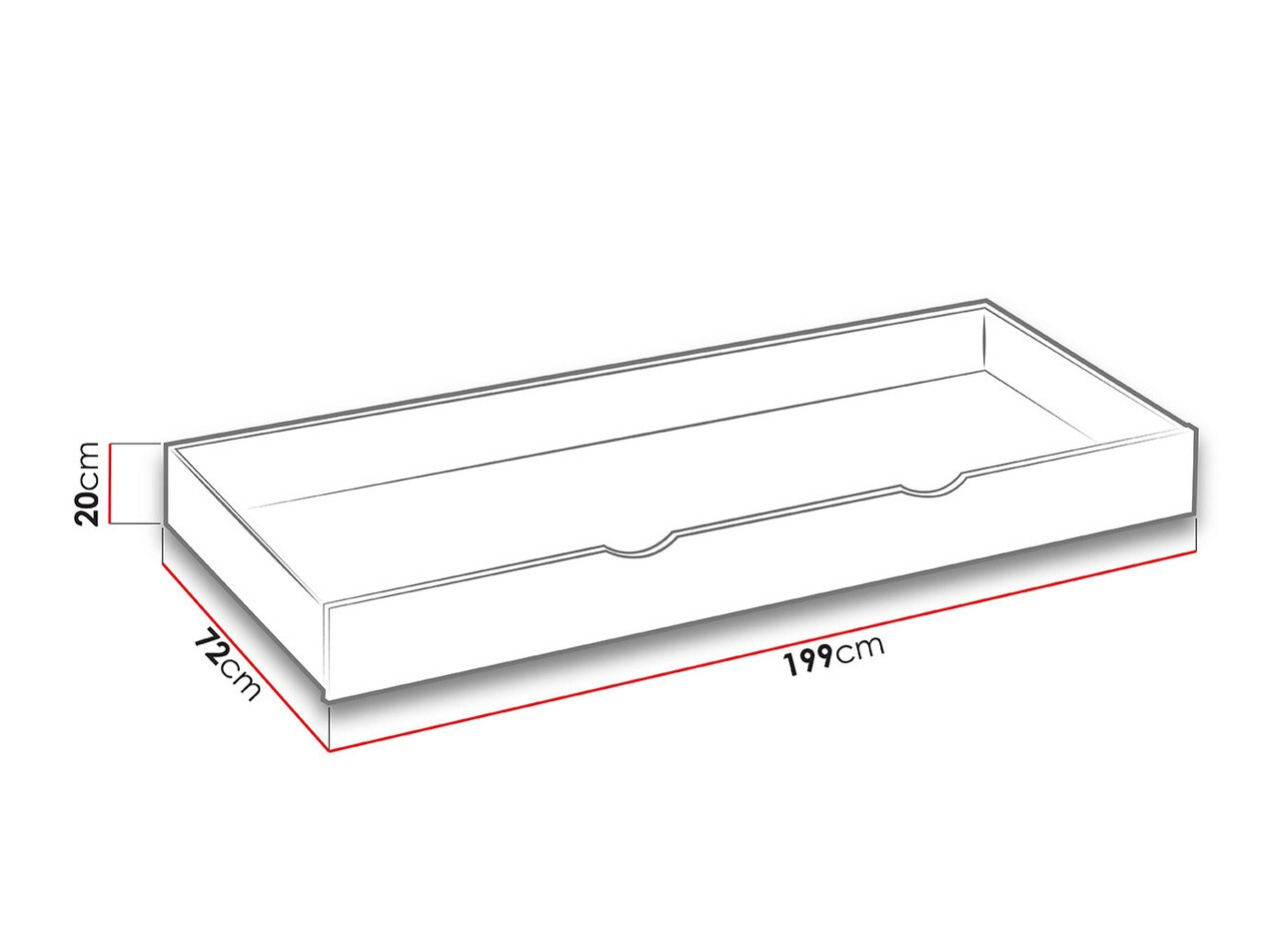 Bed Levtala 112 (Light oak + White)
