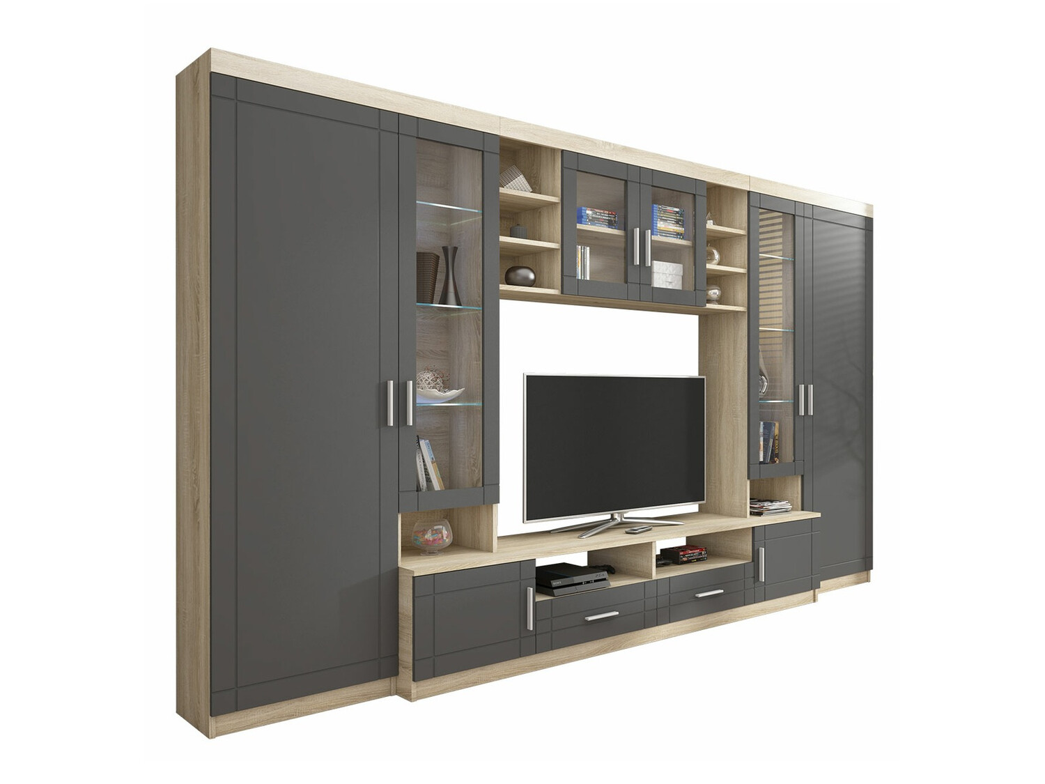 Living room set Bacces (Sonoma oak + Graphite)