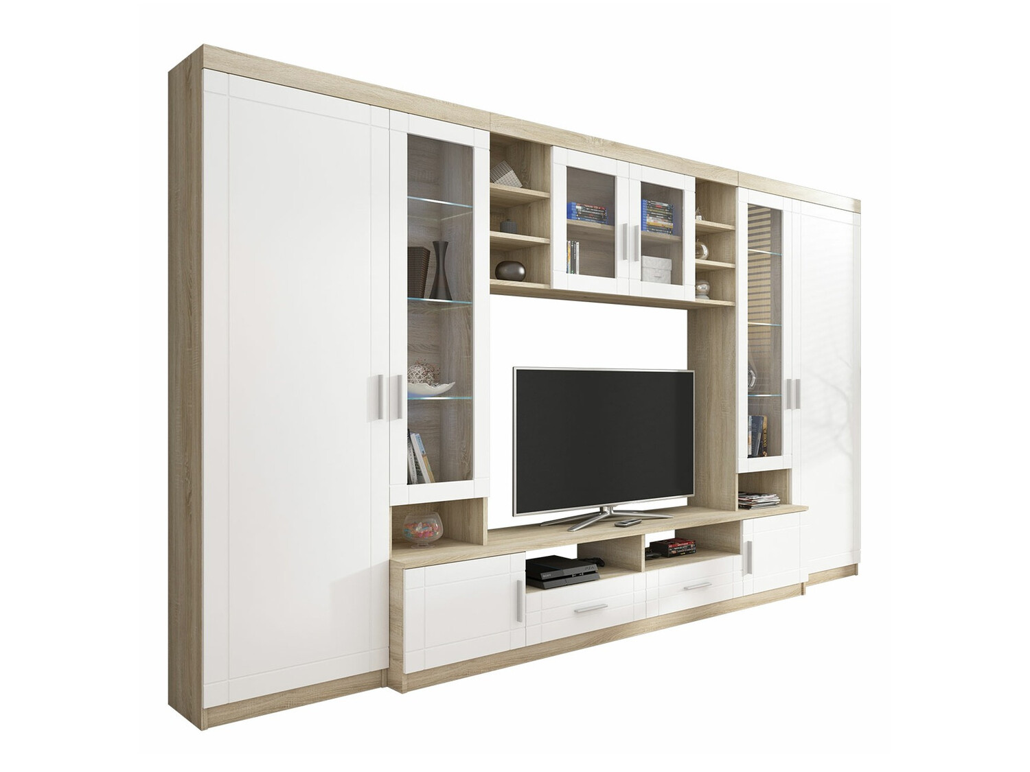 Living room set Bacces (Sonoma oak + White)