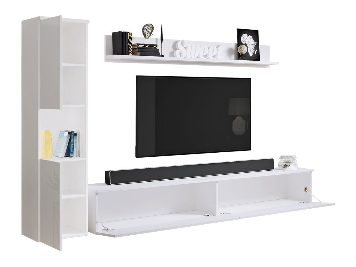 Living room set Sarasota 130 (White + Glossy white)