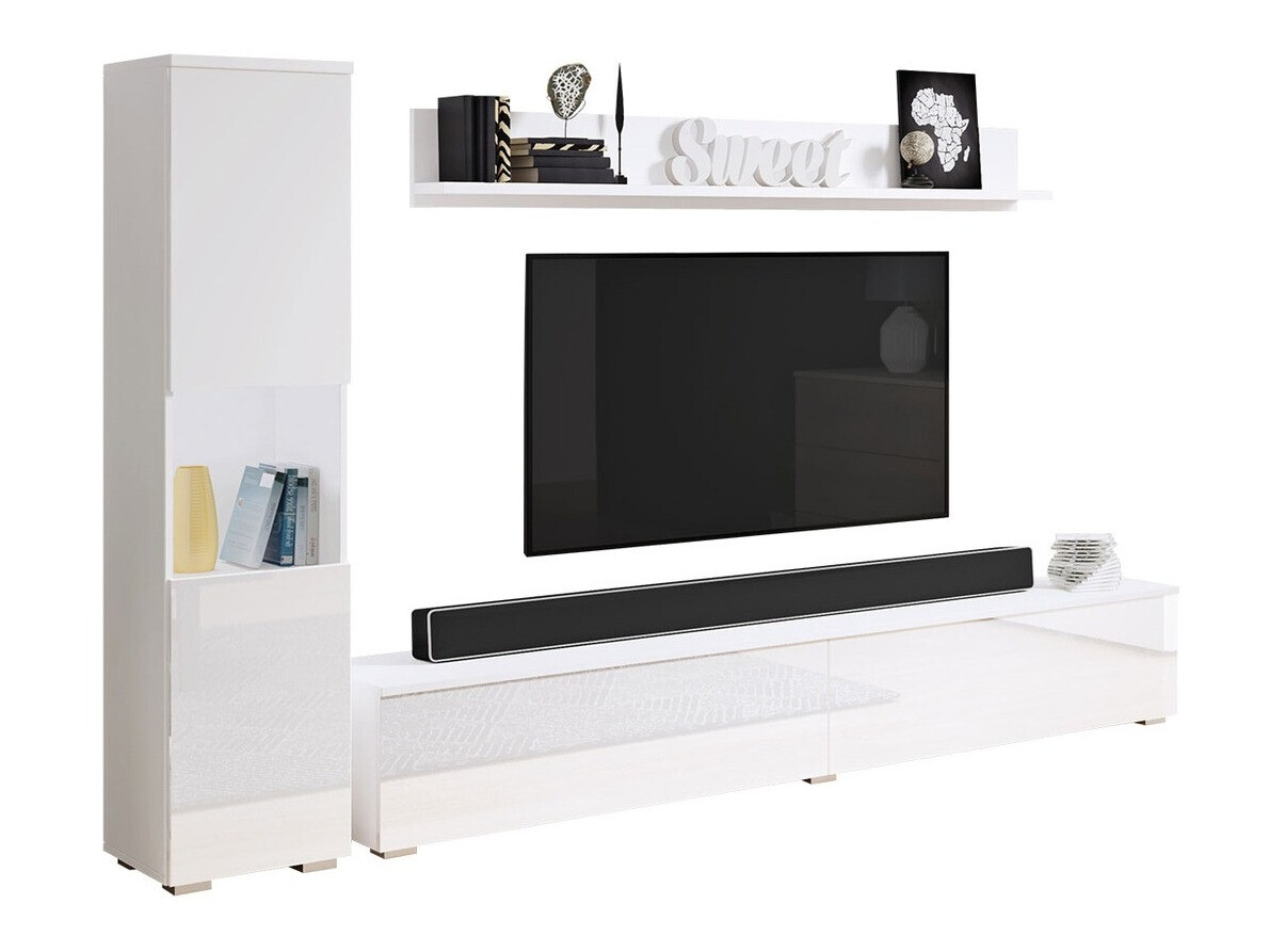 Living room set Sarasota 130 (White + Glossy white)
