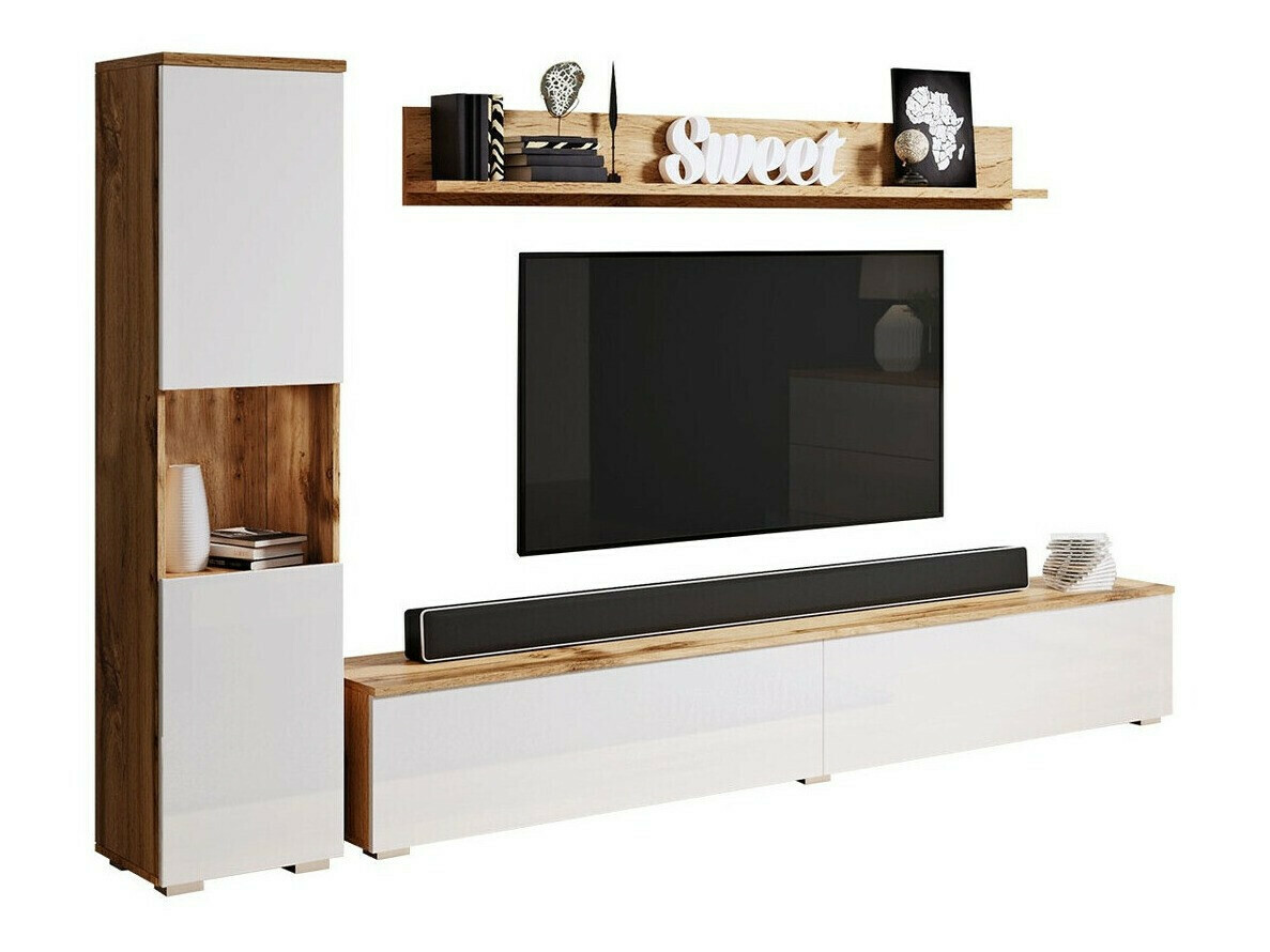 Living room set Sarasota 130 (Wotan Oak + Glossy white)